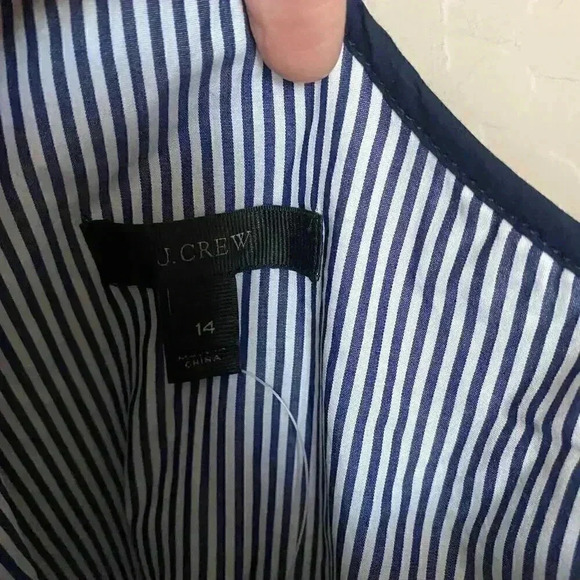 J. Crew One-Shoulder Ruffle Top In Stripe Size 14 - Picture 4 of 12